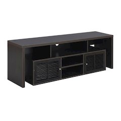 Espresso TV Stand with Bamboo Door and Melamine Veneer Finish for Flat Screens