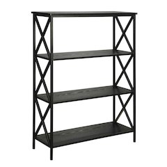 Steel 4-Tier Bookcase with Powder Coated Finish for Durable Storage