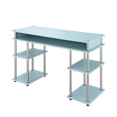 Durable Student Desk With Shelves And Stainless Steel Frame For Study Space