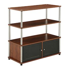 TV stand in contemporary wood finish with spacious storage