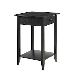 Wooden End Table with Drawer and Shelf for Living Room Use