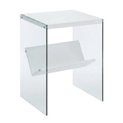 Black Wood End Table with Storage Shelf and Modern Design