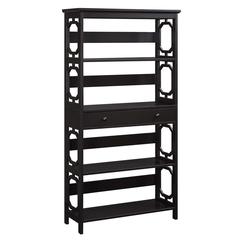 Omega 5 Tier Bookcase with Drawer, Espresso