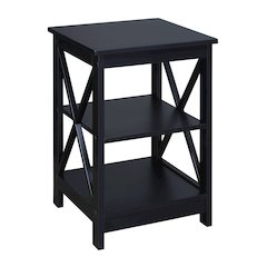 Oxford End Table with Shelves Black