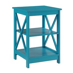 Oxford End Table with Shelves Blue