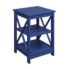 Oxford End Table with Shelves Cobalt Blue