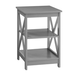 Oxford End Table with Shelves Gray