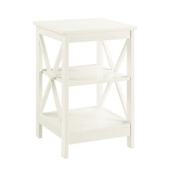 Oxford End Table with Shelves Ivory