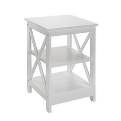 Oxford End Table with Shelves White