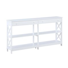 Oxford 2 Drawer 60 inch Console Table with Shelves
