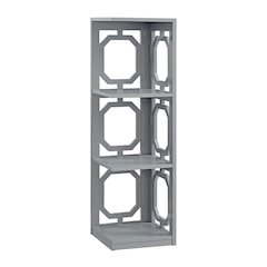 Omega 3 Tier Corner Bookcase, Gray