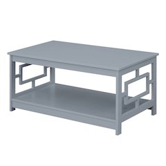 Town Square Coffee Table with Shelf, Gray