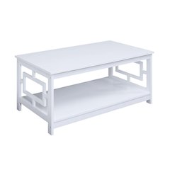 Town Square Coffee Table with Shelf, White