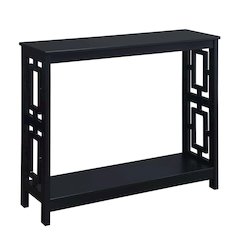 Town Square Console Table with Shelf, Black
