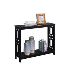 Town Square Console Table with Shelf, Black