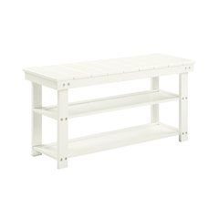 Oxford Utility Mudroom Bench with Shelves, White