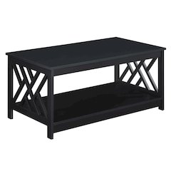 Titan Coffee Table with Shelf, Black
