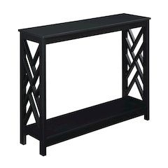 Titan Console Table with Shelf, Black