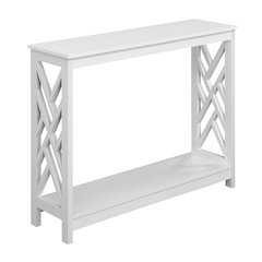 Titan Console Table with Shelf, White