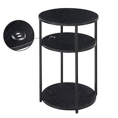 Designs2Go Simon 3 Tier End Table with USB Ports