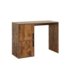 Modern Student Desk With Storage Cabinets In Distressed Finish