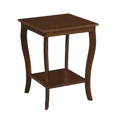 Espresso Square End Table for Living Room and Bedroom with Modern Design