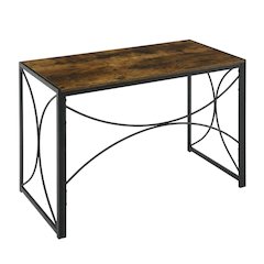 Compact Brown Folding Desk With Sturdy Construction And Space-Saving Design