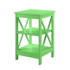 Lime End Table with Shelves in Transitional Coastal Style