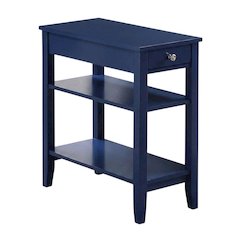Transitional 1-Drawer End Table with Shelves for Living Room