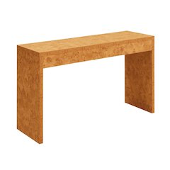 Console Desk Hall Table with Burl Finish, Wide Spacious Top, Beige, 48" Long