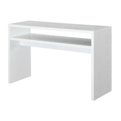 Deluxe Console Table with Spacious Top, Storage Shelf, White Finish, 30-inch