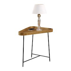 Triangle End Table, Driftwood, Hairpin Legs, Modern Accent