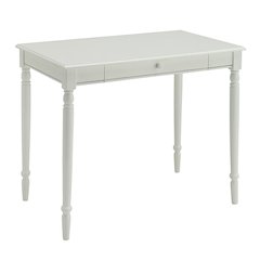 Farmhouse Home Office Desk, White, 36 Inch, Keyboard Tray