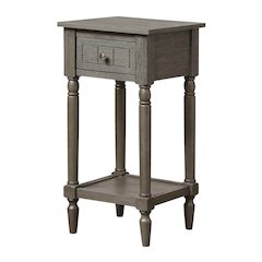 Accent Table, Gray, Drawer, Shelf, Versatile Wood, 14 Inch