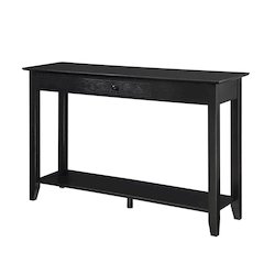 Classic Console Table, Black, Drawer, Shelf, Entryway Accent