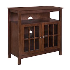 Tall TV Stand Console, Brown, Storage Cabinets, 40 Inch