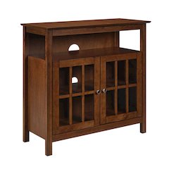 TV Stand for 40-inch TV, Cabinets with Glass Doors in Brown, 36-inch Wide