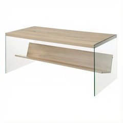 Glass Coffee Table with Shelf Contemporary Design and Sturdy Frame SKU