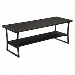 Espresso Coffee Table with Slate Gray Frame Hollow Core Construction