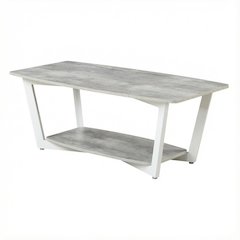 Graystone Coffee Table Gray with White Frame Particle Board Surface