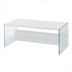 Glass Coffee Table with Shelf Contemporary Design and Sturdy Construction SKU