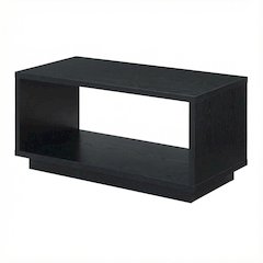 Black Honeycomb Particle Board Coffee Table with Storage Surface