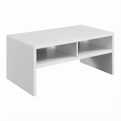 White Honeycomb Coffee Table with Shelves and Deluxe Storage Space