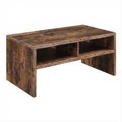 Barnwood Coffee Table with Shelves Honeycomb Construction Durable Design