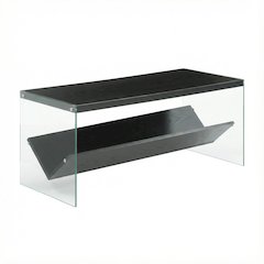 Glass Coffee Table with Shelf Contemporary Style and Sturdy Design