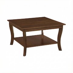 Espresso Coffee Table with MDF Construction and Square Design for Living Room