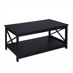 Black MDF Coffee Table with Sturdy Frame and Modern Design