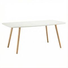 White MDF Coffee Table with Storage Shelf and Minimalist Design