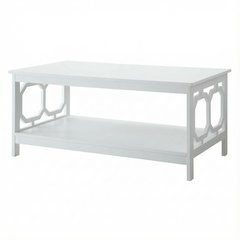White Coffee Table with Shelf Contemporary MDF Storage Design