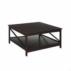 Espresso Coffee Table with MDF Construction and Sturdy Design for Living Room